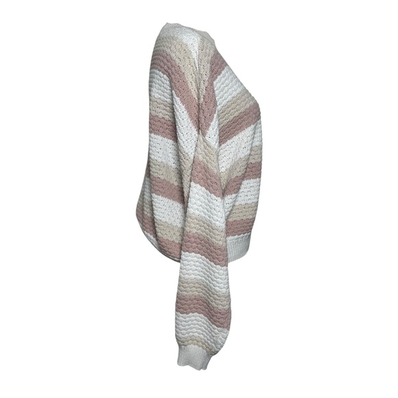 Hollister Color Block Striped Women's Crew Neck Sweater Small Pink Preppy Y2K - Picture 7 of 11